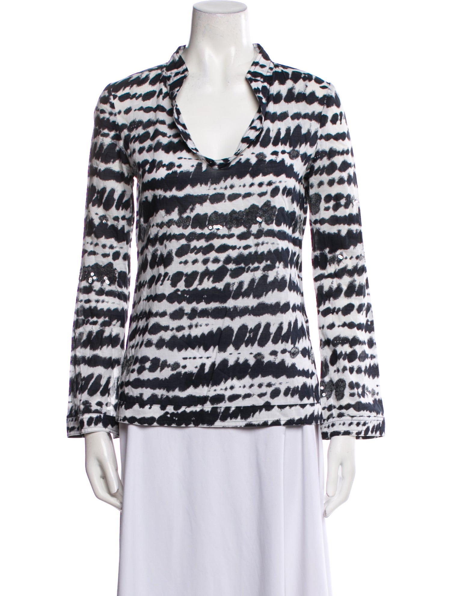 Tory Burch Printed V-Neck Top