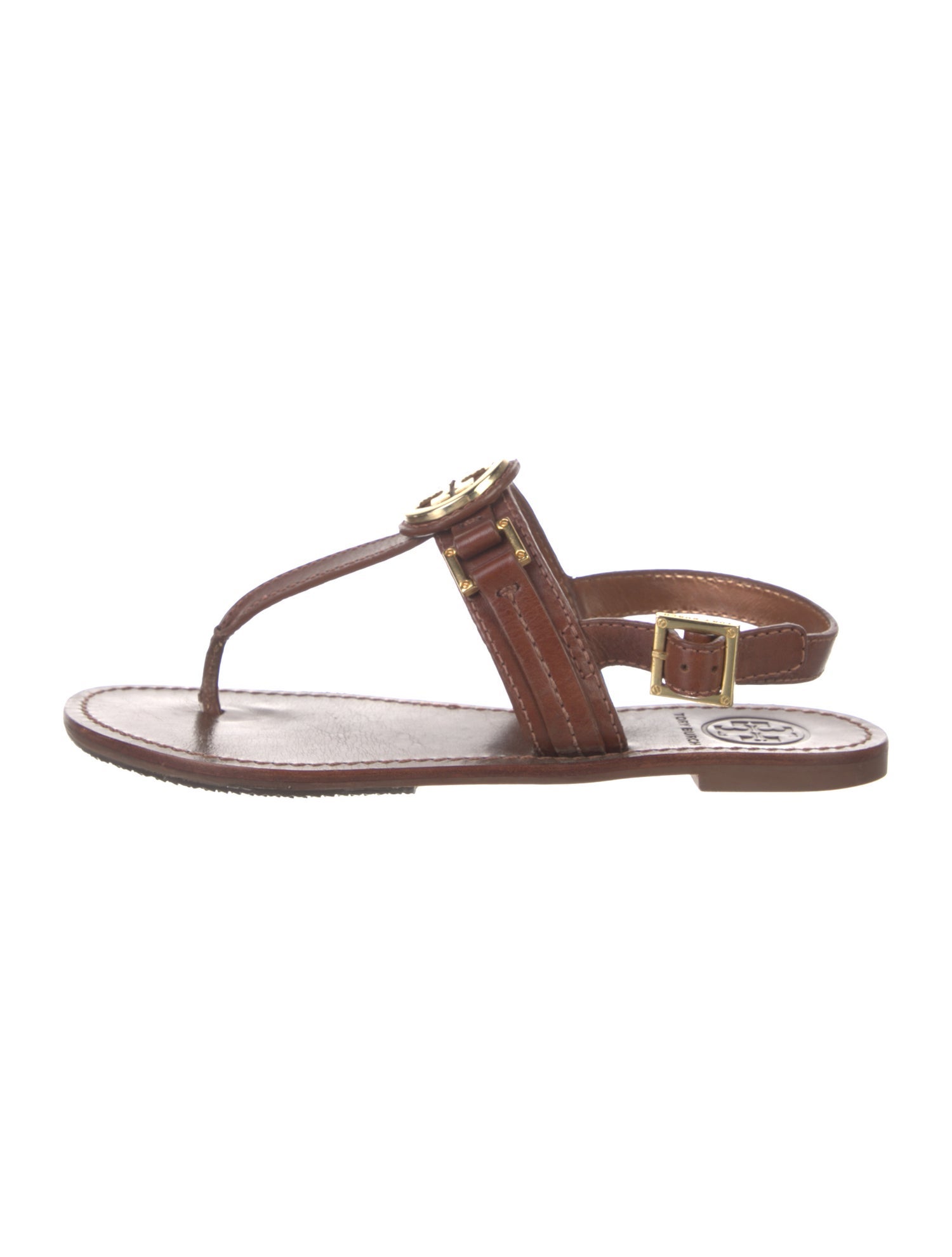 Tory Burch Leather T-Strap Sandals