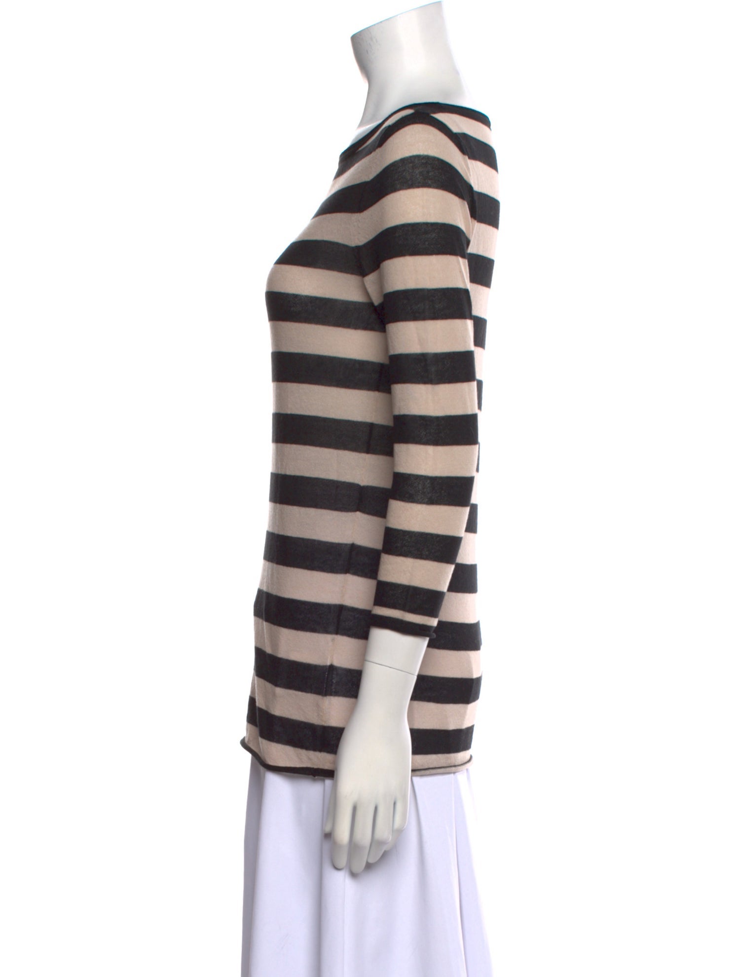 Tory Burch Striped Bateau Neckline Sweater