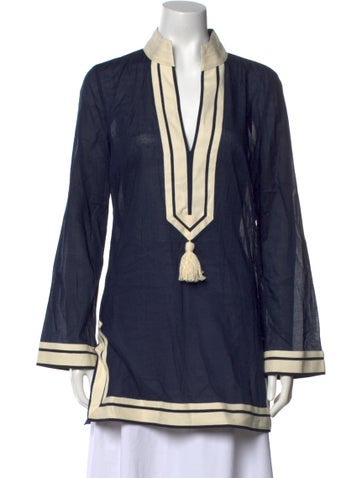 Tory Burch Tops V-Neck Long Sleeve Tunic S