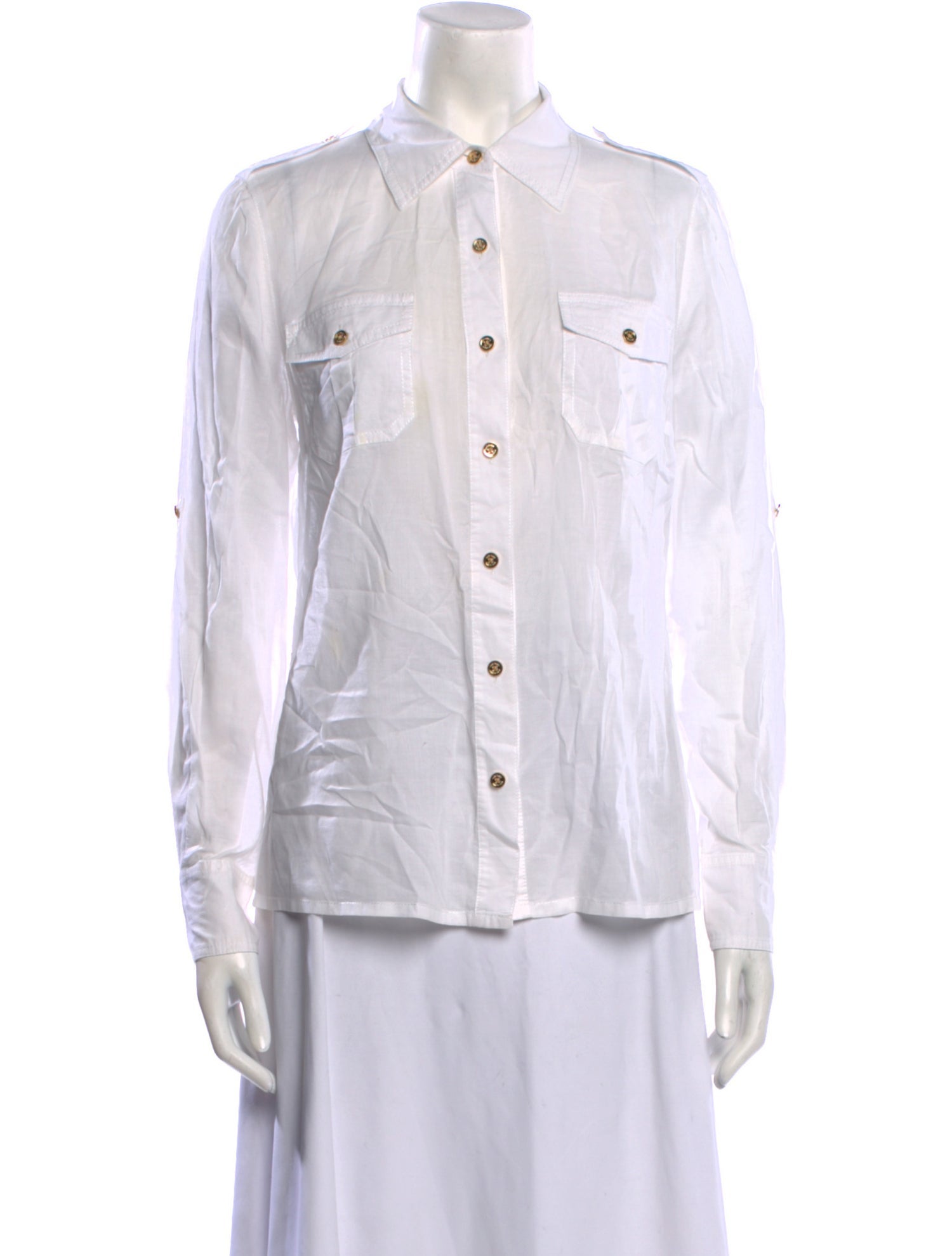 Tory Burch Long Sleeve Button-Up Top