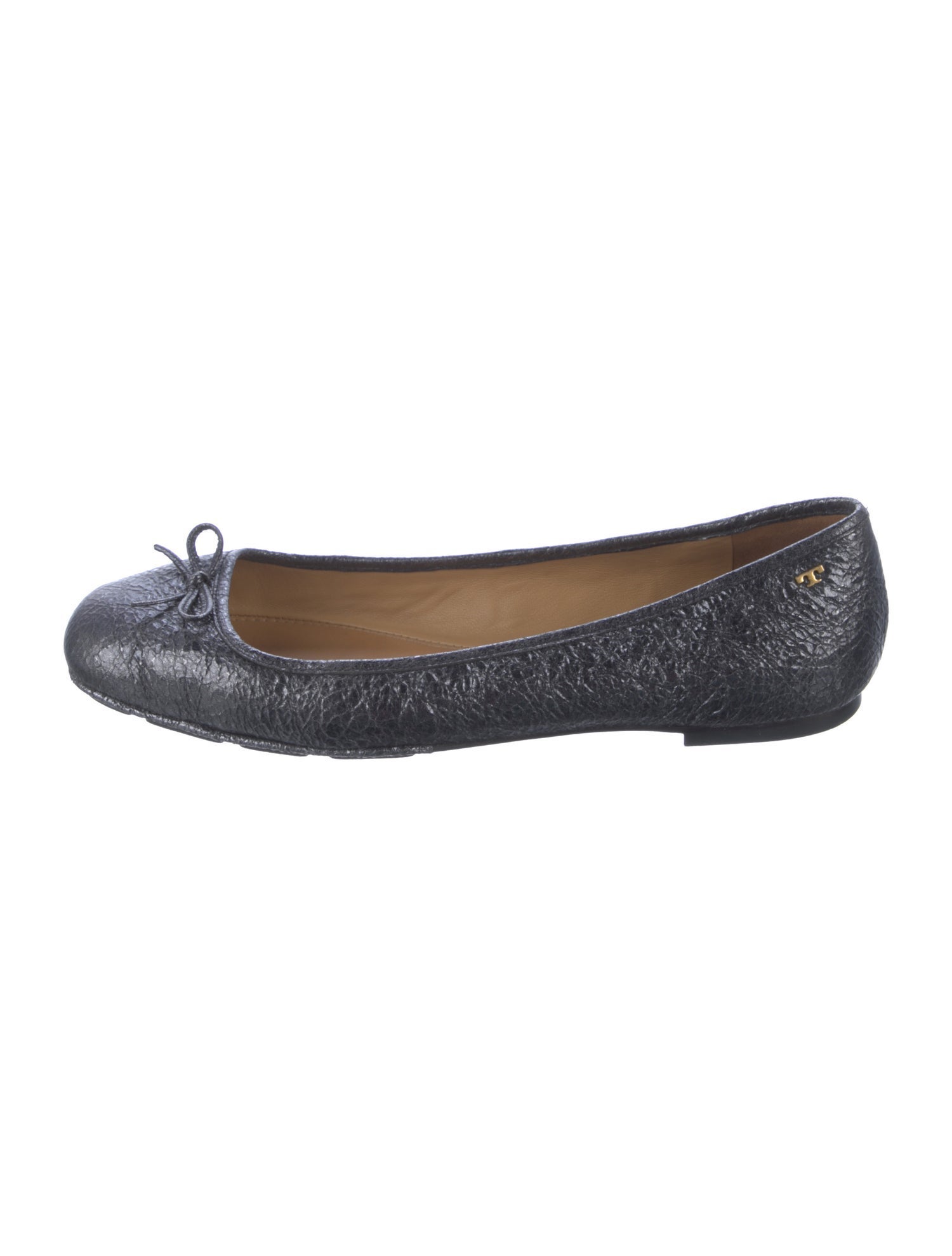 Tory Burch Leather Bow Accents Ballet Flats