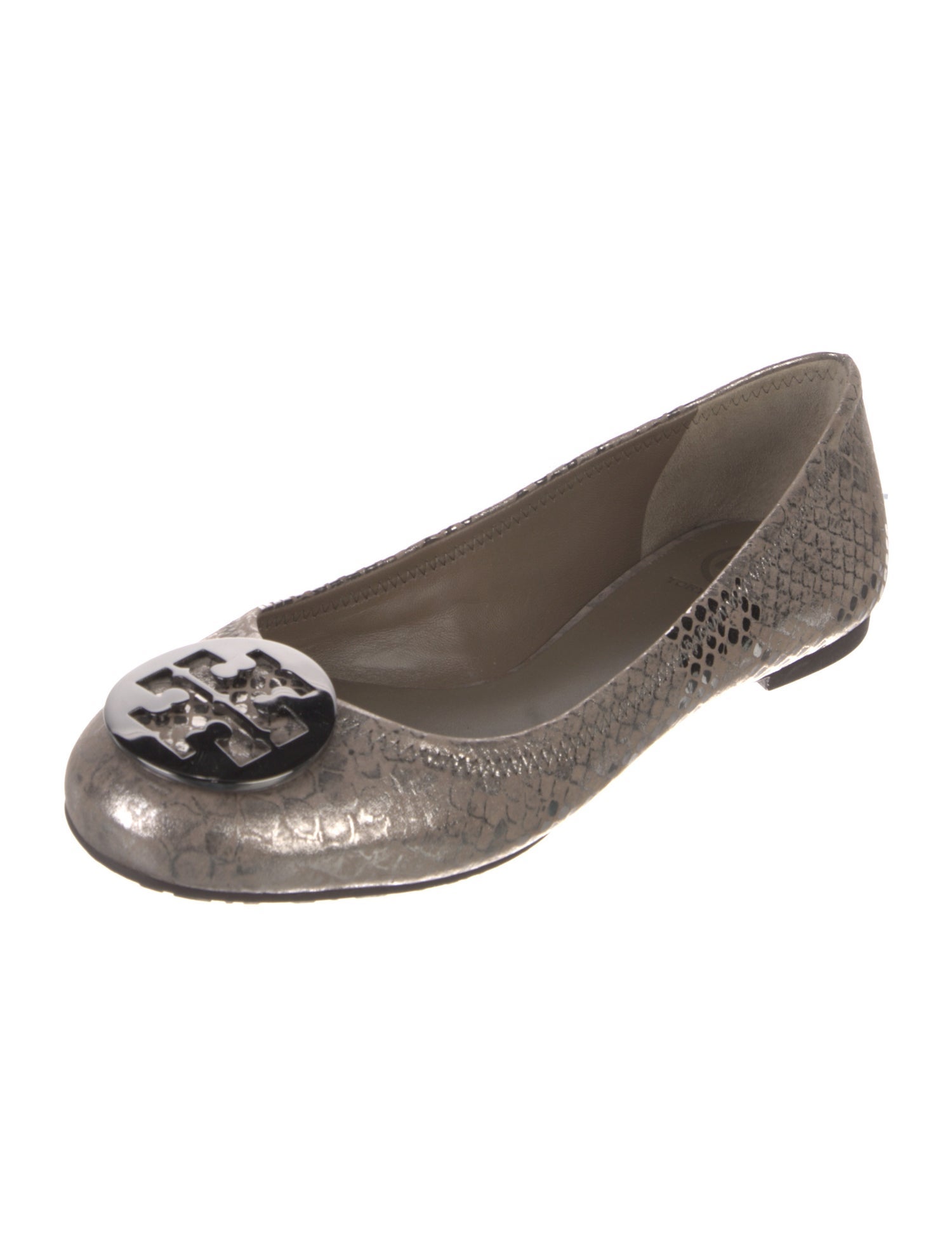 Tory Burch Leather Animal Print Ballet Flats