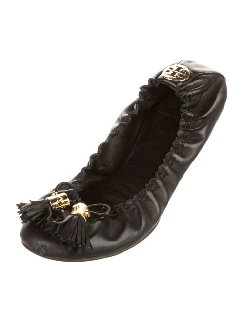 Tory Burch Leather Whipstitch Trim Ballet Flats