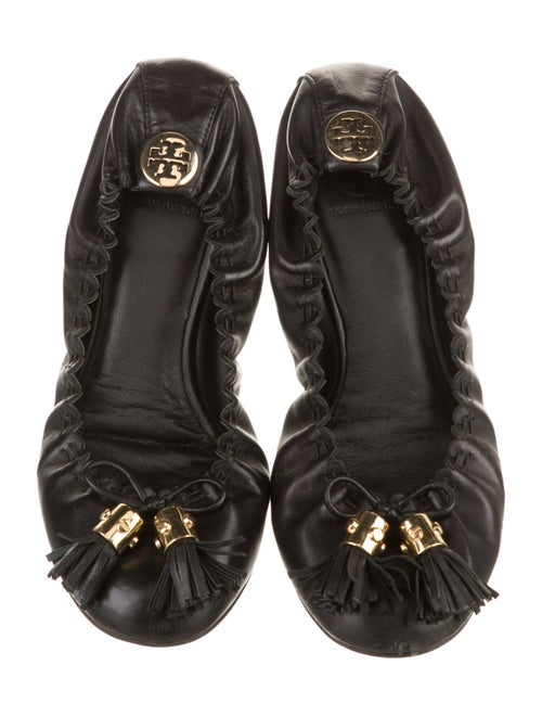Tory Burch Leather Whipstitch Trim Ballet Flats