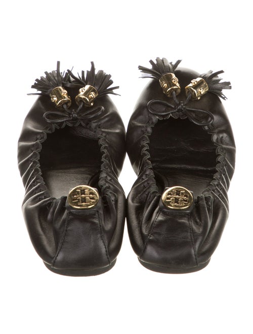 Tory Burch Leather Whipstitch Trim Ballet Flats