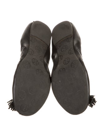 Tory Burch Leather Whipstitch Trim Ballet Flats