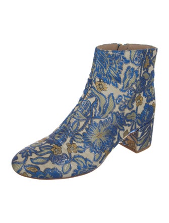 Tory Burch Printed Embroidered Accent Boots