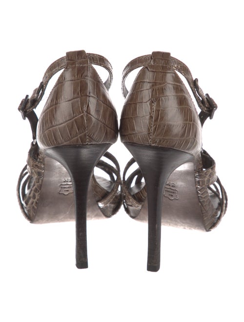 Tory Burch Embossed Leather Animal Print Slingback Sandals