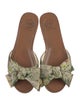 Tory Burch Leather Floral Print Slides