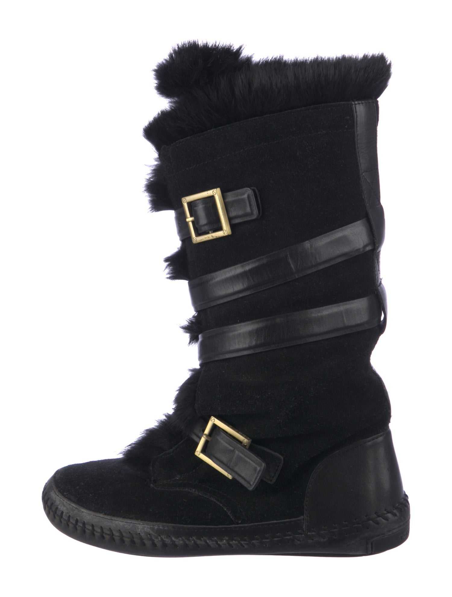 Tory Burch Suede Whipstitch Trim Lace-Up Boots