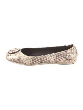 Tory Burch Leather Animal Print Ballet Flats