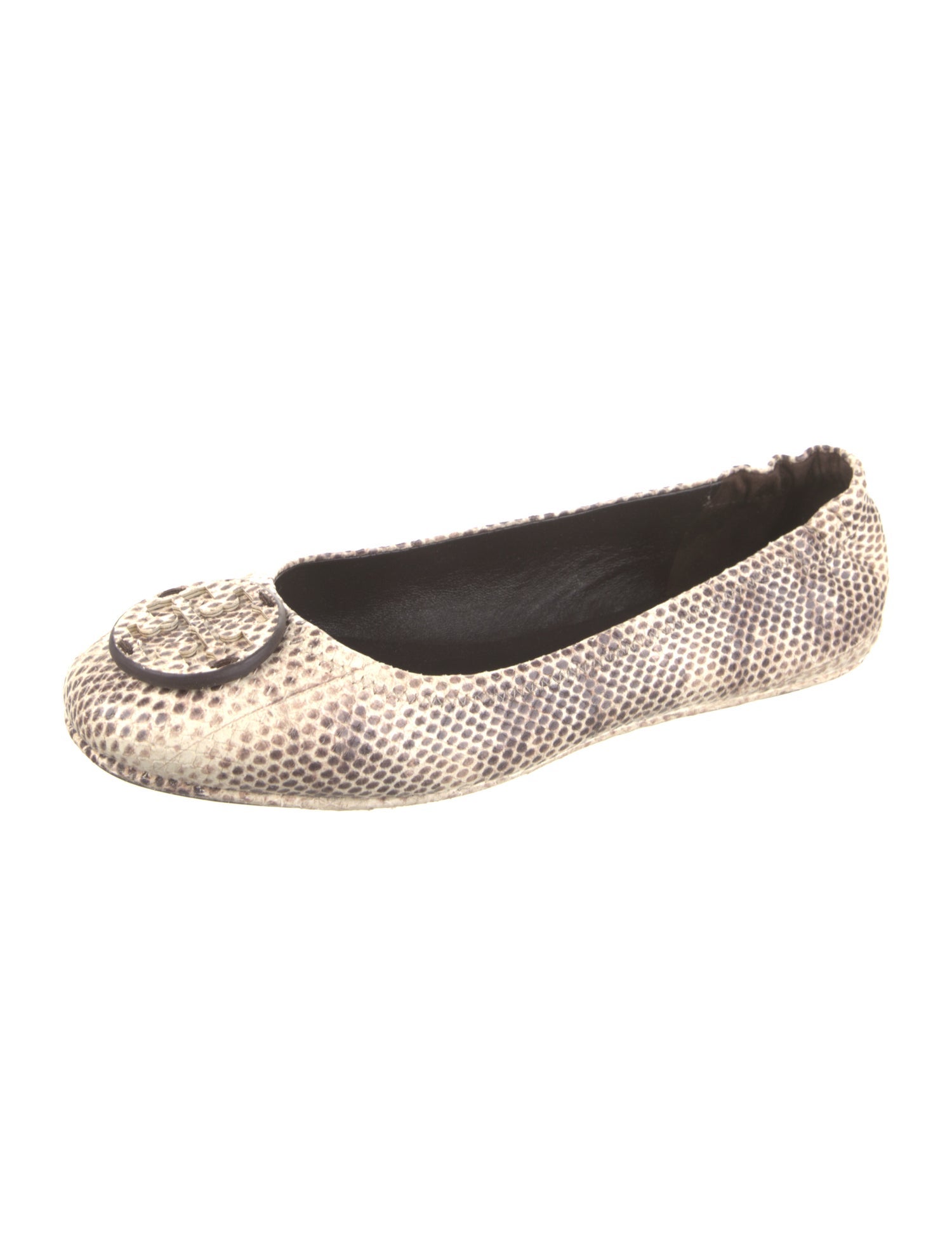 Tory Burch Leather Animal Print Ballet Flats