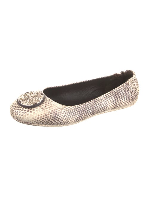 Tory Burch Leather Animal Print Ballet Flats