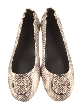 Tory Burch Leather Animal Print Ballet Flats