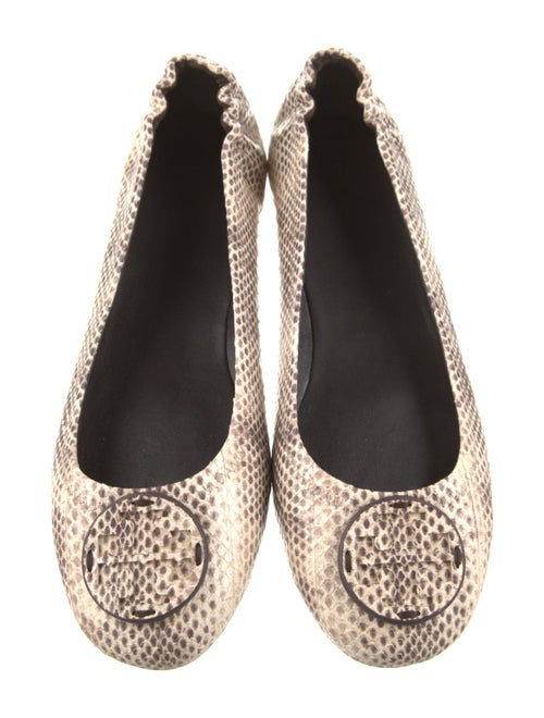 Tory Burch Leather Animal Print Ballet Flats