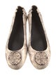 Tory Burch Leather Animal Print Ballet Flats