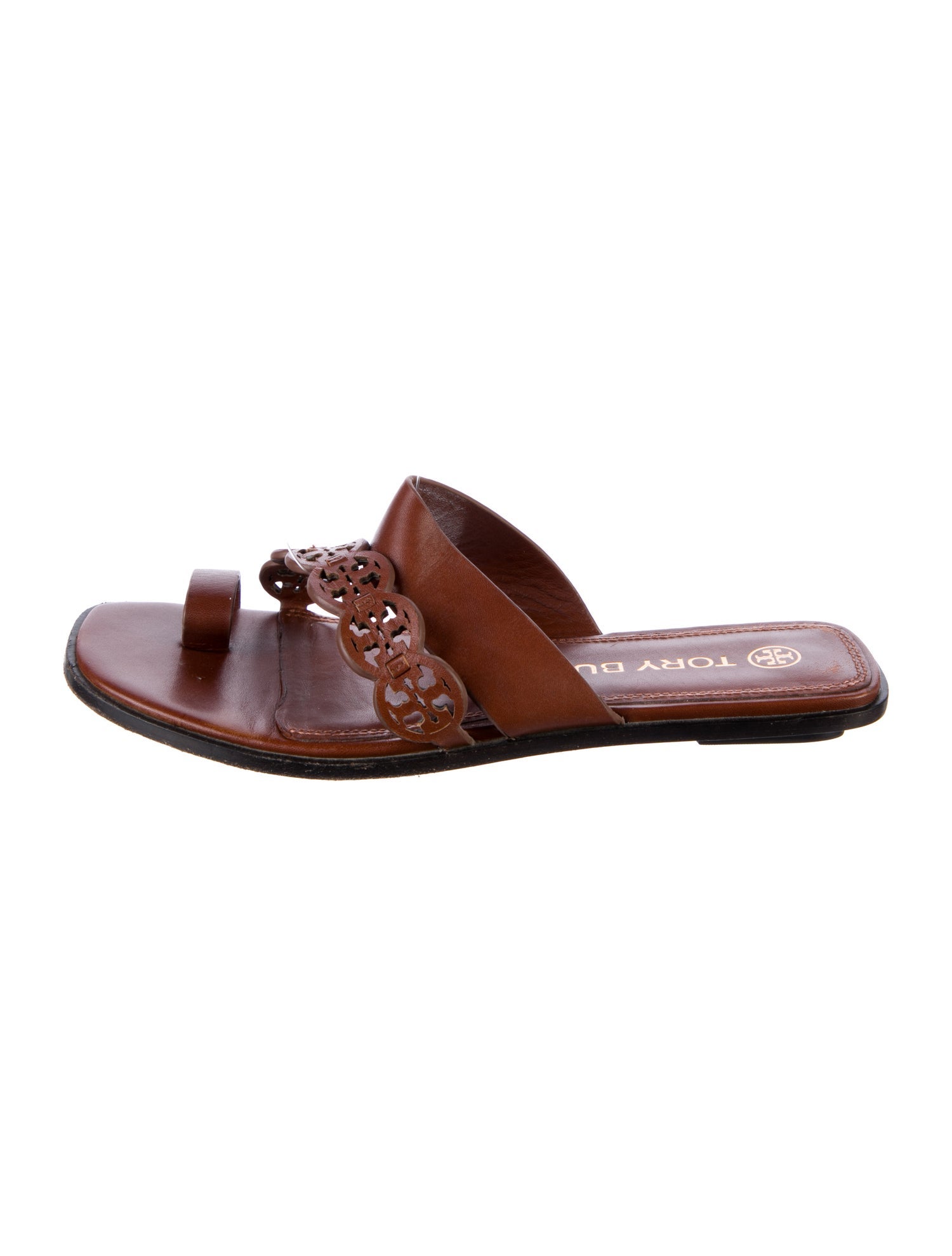 Tory Burch Leather Cutout Accent Slides