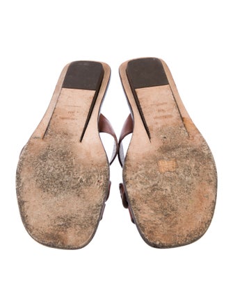 Tory Burch Leather Cutout Accent Slides