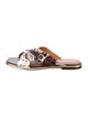 Tory Burch Leather Animal Print Slides