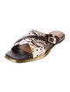 Tory Burch Leather Animal Print Slides
