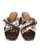 Tory Burch Leather Animal Print Slides