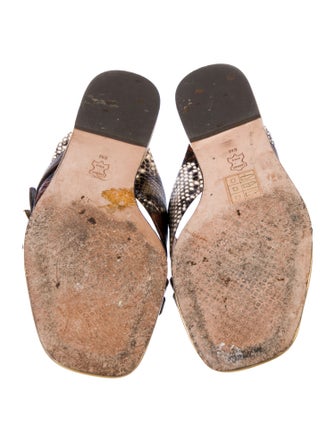 Tory Burch Leather Animal Print Slides