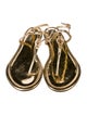 Tory Burch Patent Leather Printed T-Strap Sandals