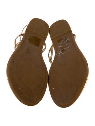 Tory Burch Patent Leather Printed T-Strap Sandals