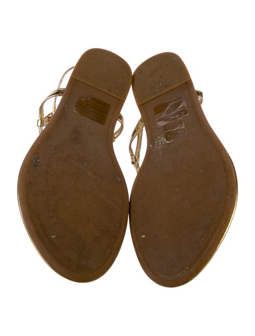 Tory Burch Patent Leather Printed T-Strap Sandals