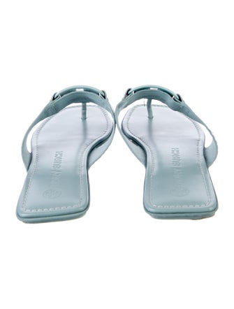 Tory Burch Embossed Leather Flip Flops