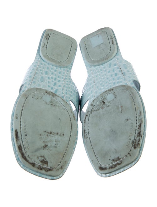 Tory Burch Embossed Leather Flip Flops