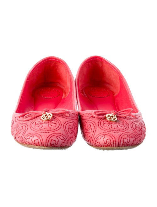 Tory Burch Leather Bow Accents Ballet Flats