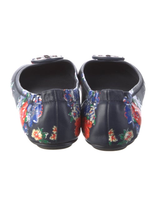Tory Burch Leather Floral Print Ballet Flats