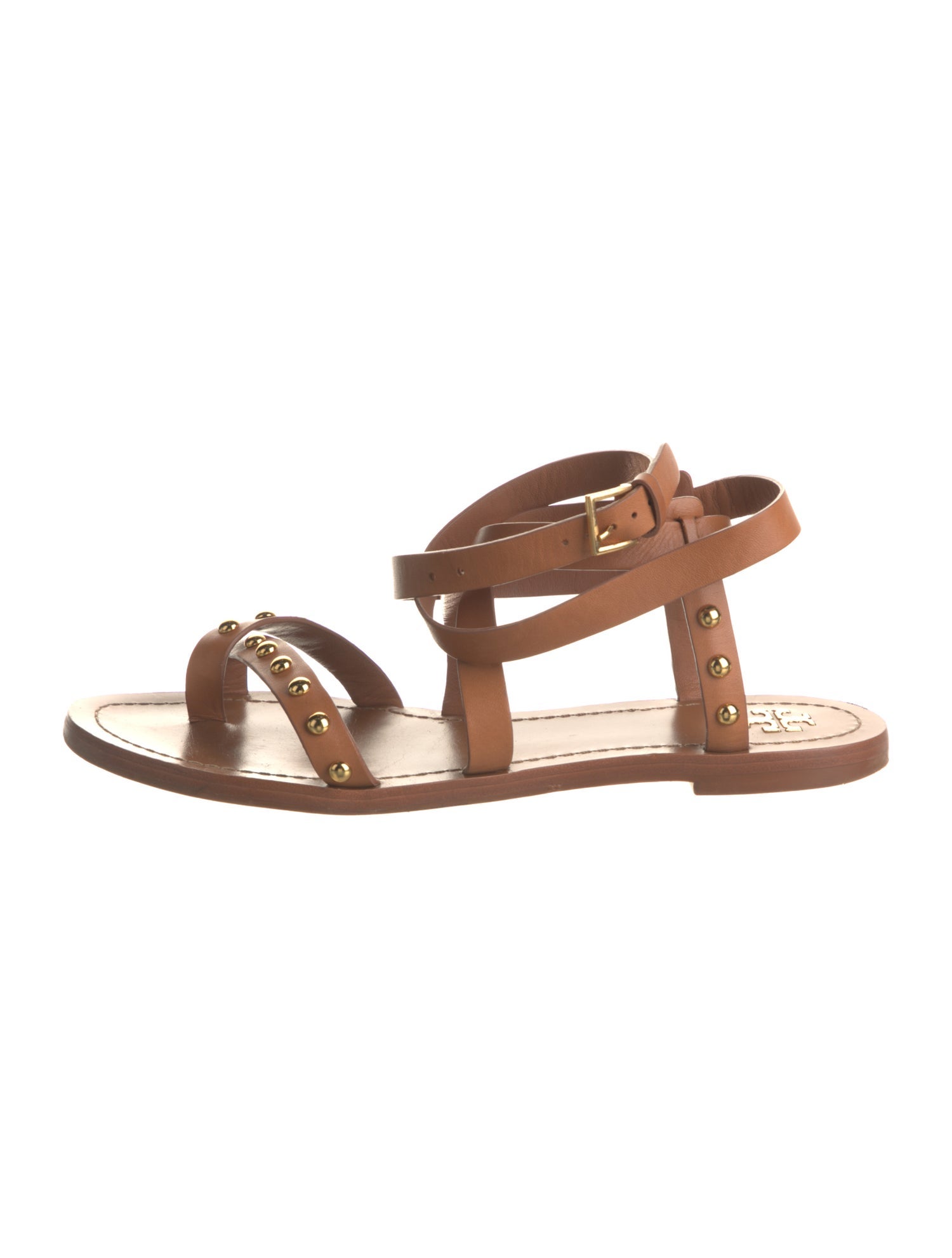 Tory Burch Leather Studded Accents Gladiator Sandals