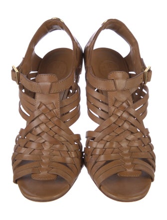 Tory Burch Leather Braided Accents Gladiator Sandals