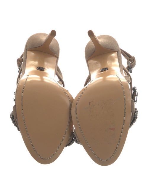 Tory Burch Suede Crystal Embellishments Slingback Sandals