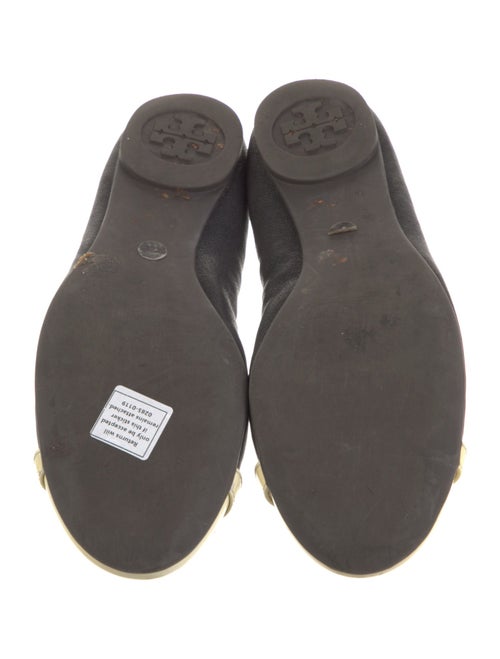 Tory Burch Leather Whipstitch Trim Ballet Flats