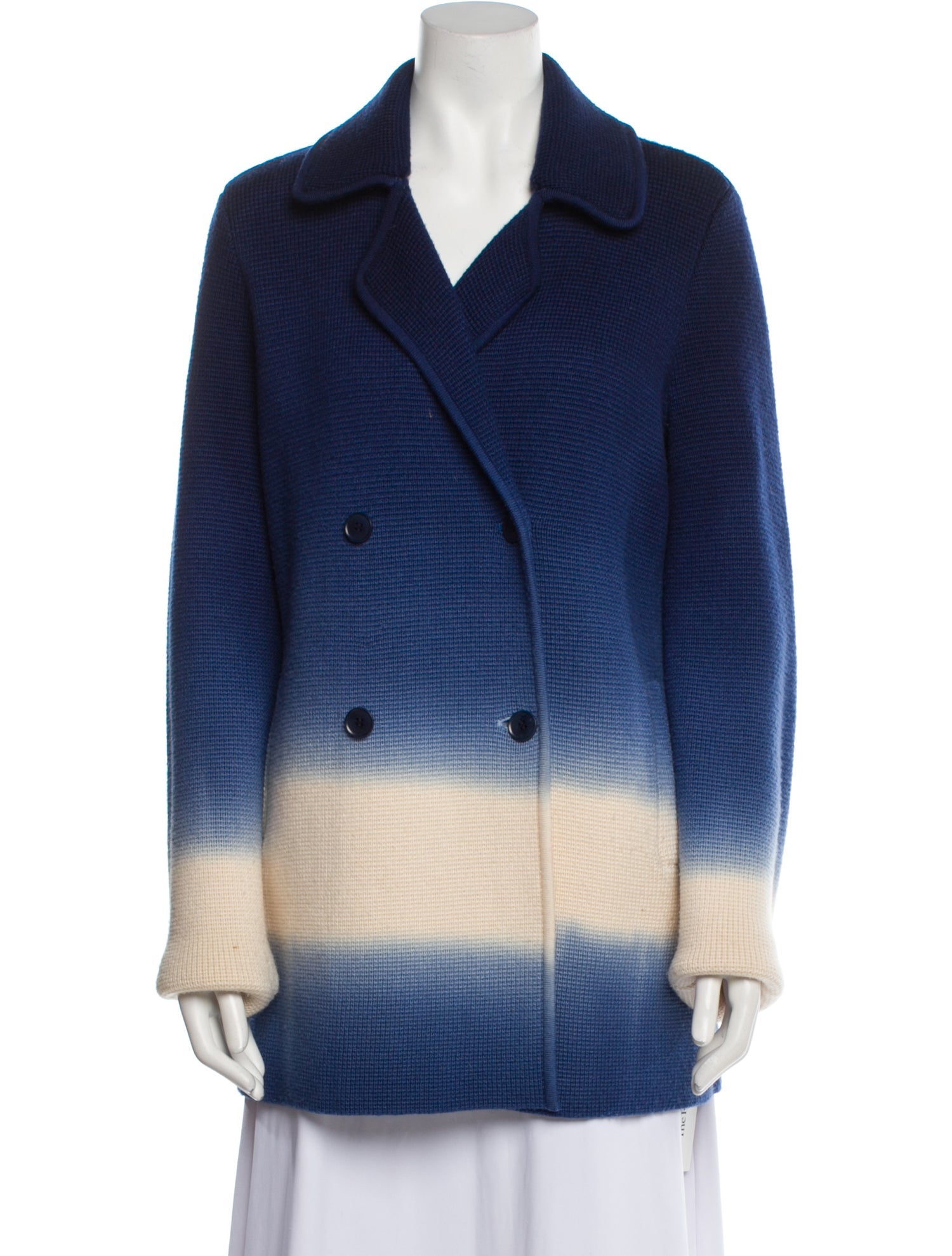 Tory Burch Merino Wool Striped Coat