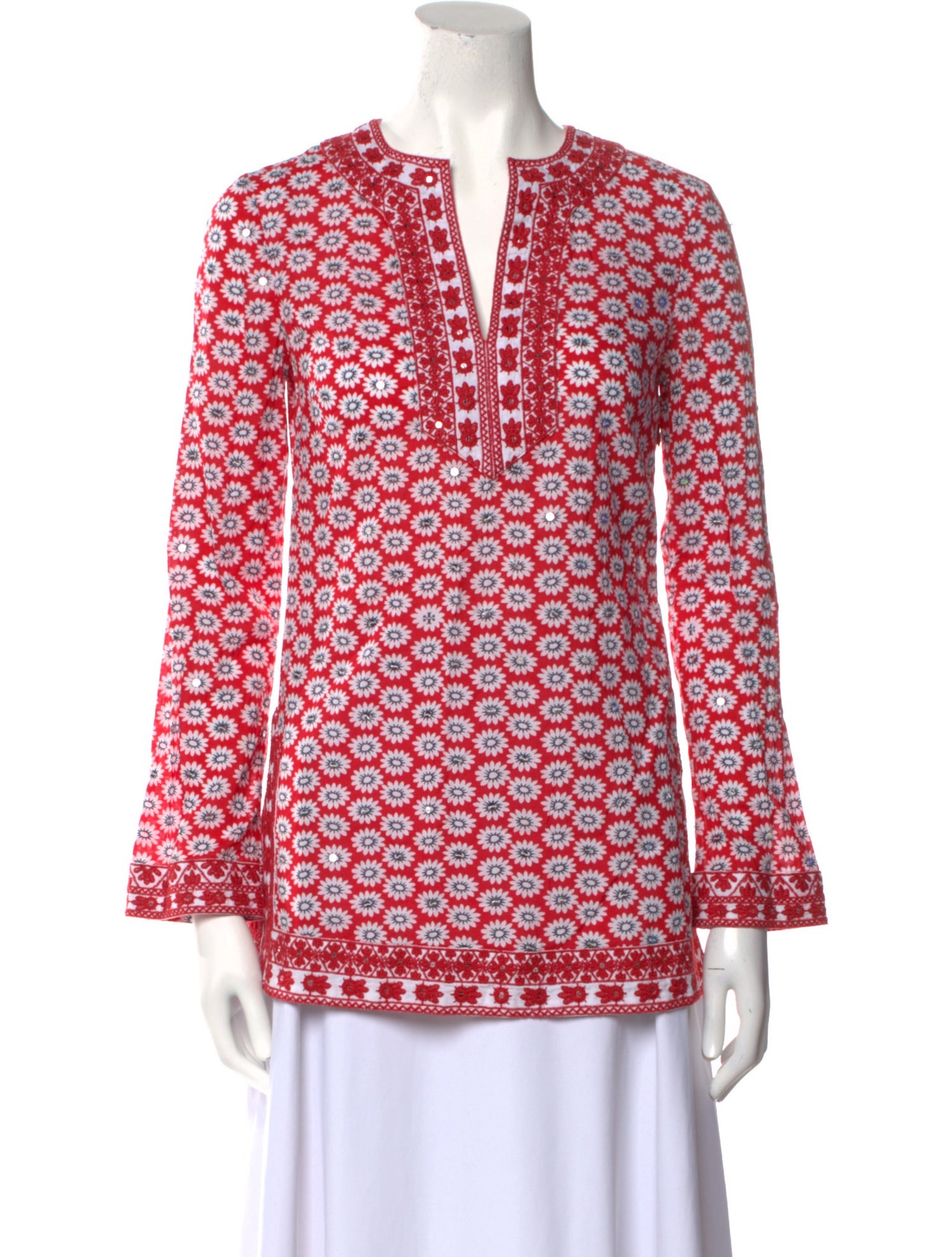 Tory Burch Printed V-Neck Tunic