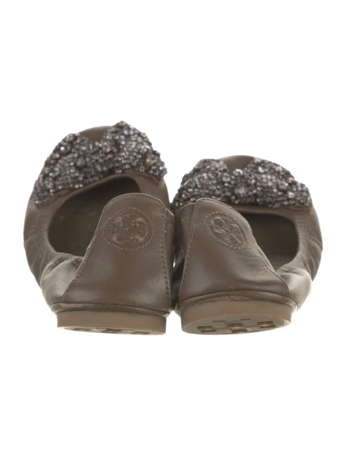 Tory Burch Leather Bow Accents Ballet Flats