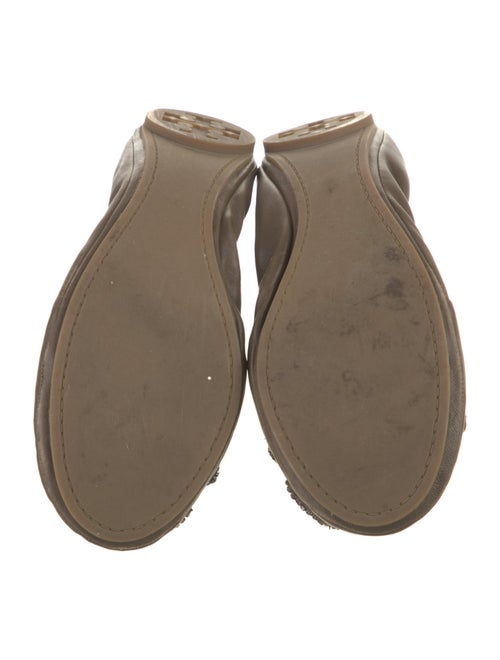 Tory Burch Leather Bow Accents Ballet Flats