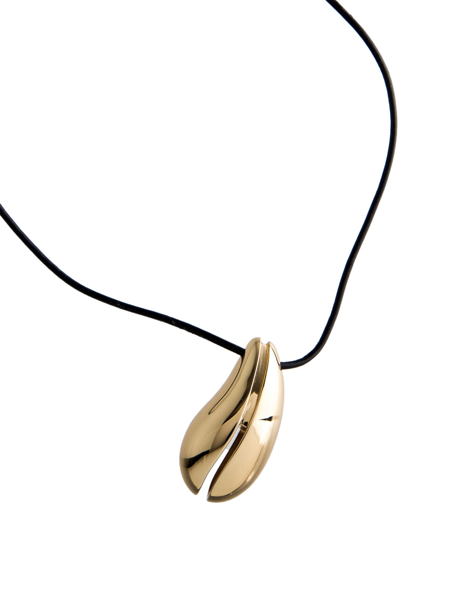 Tory Burch Leather Wave Pendant Necklace