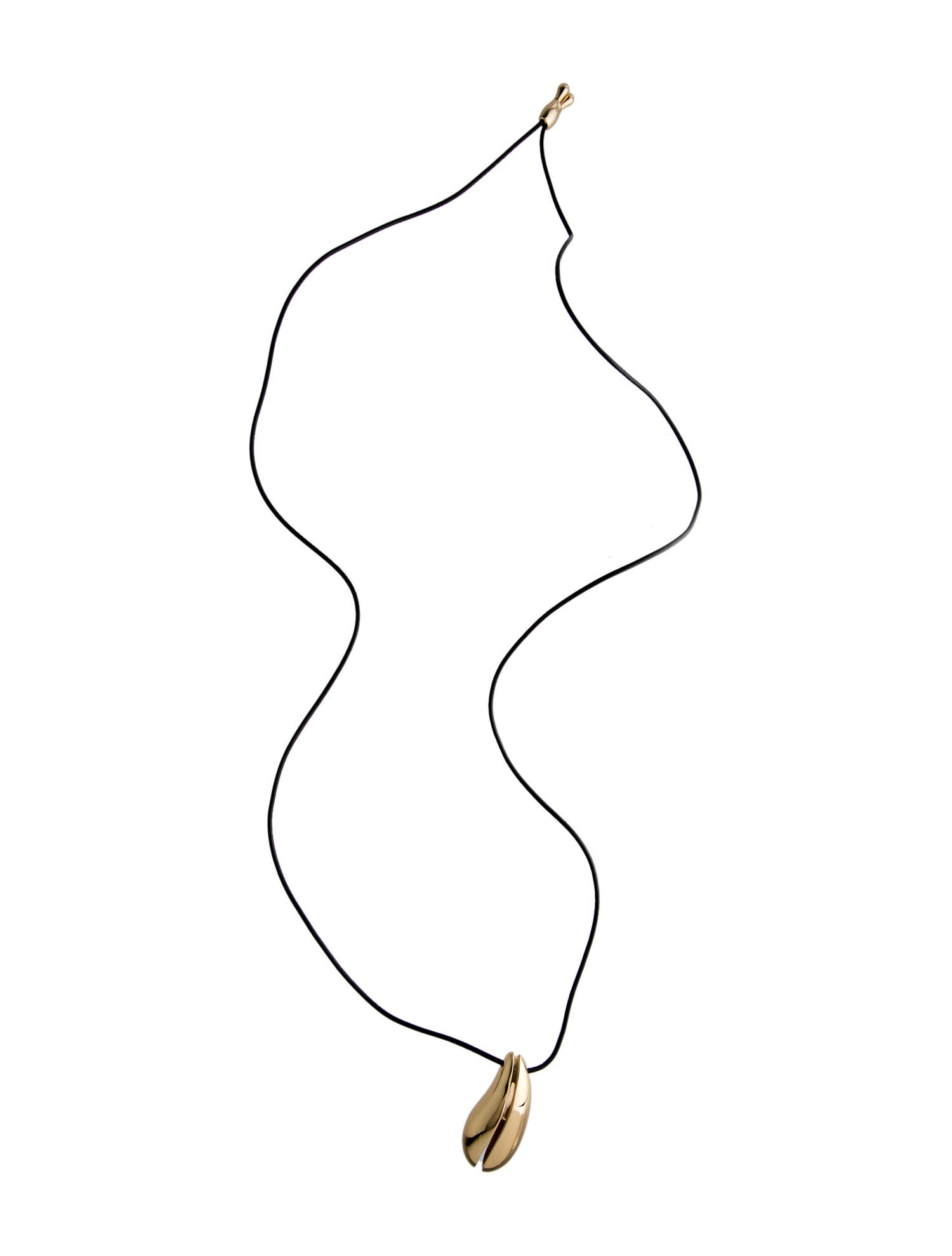 Tory Burch Leather Wave Pendant Necklace
