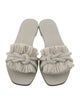 Tory Burch Leather Fringe Trim Accent Slides