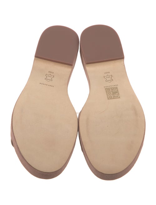 Tory Burch Suede Crystal Embellishments Slides
