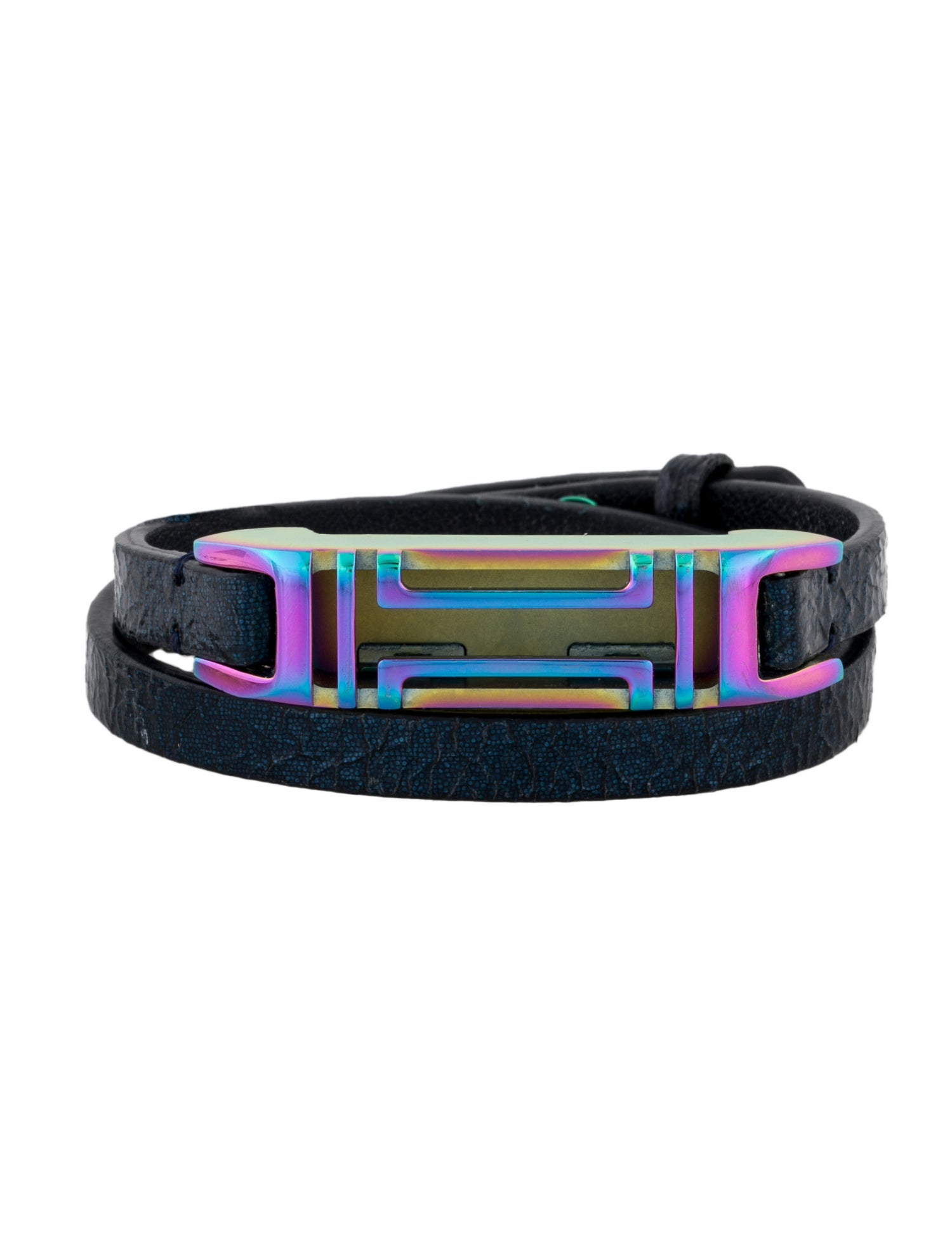 Tory Burch X Fitbit Fret Leather Double Wrap Bracelet