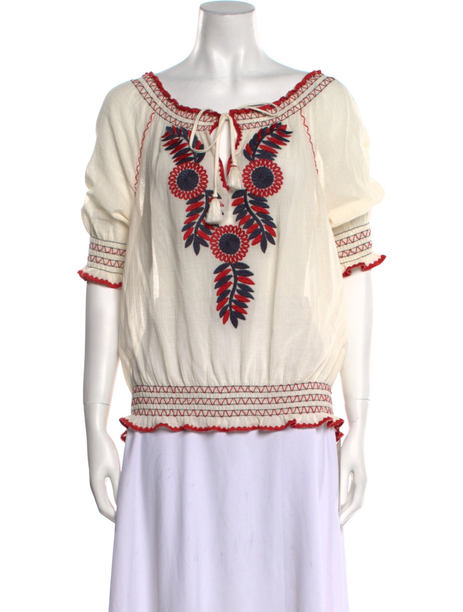 Tory Burch Printed Bateau Neckline Tunic