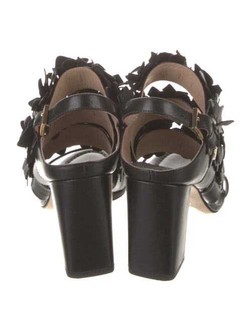 Tory Burch Leather Leather Trim Embellishment Slingback Sandals