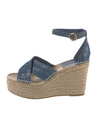 Tory Burch Embossed Leather Espadrilles w/ Tags